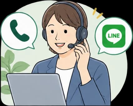 電話やLINEで相談を受けるスタッフ